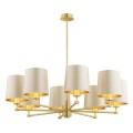 ARGON lampa do salonu mosiężny żyrandol beżowy abażur satyna duży PRINCETON 5071