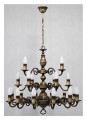 Lampa wisząca Ventuno żyrandol świecznikowy 3-piętrowy 21-punktowy - patynaO3327 P3 W21 PAT LEMIR 