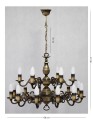 Lampa wisząca Ventuno żyrandol świecznikowy 2-piętrowy 18-punktowy, w patynie  O3326 P2 W18 PAT LEMIR