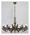 Lampa wisząca Ventuno żyrandol świecznikowy 1-piętrowy 12-punktowy w patynie O3324 P1 W12 PAT LEMIR