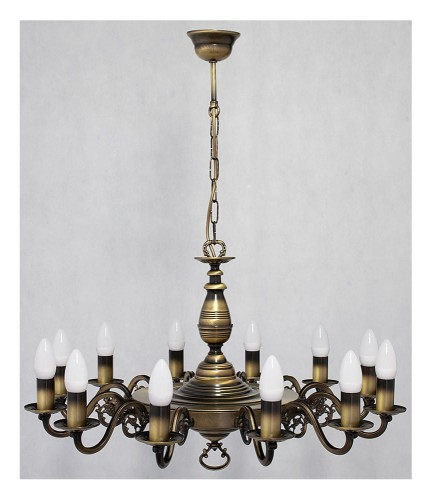 Lampa wisząca Ventuno żyrandol świecznikowy 1-piętrowy 12-punktowy w patynie O3324 P1 W12 PAT LEMIR   O3324_P1_W12_PAT.jpg