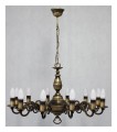Lampa wisząca Ventuno żyrandol świecznikowy 1-piętrowy 12-punktowy w patynie O3324 P1 W12 PAT LEMIR
