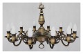 Lampa wisząca Ventuno żyrandol świecznikowy 1-piętrowy 12-punktowy w patynie O3324 P1 W12 PAT LEMIR