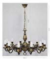 Lampa wisząca Ventuno żyrandol świecznikowy 1-piętrowy 12-punktowy w patynie O3324 P1 W12 PAT LEMIR
