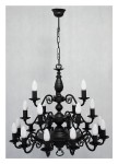 Lampa wisząca Ventuno żyrandol świecznikowy 3-piętrowy 21-punktowy - czarny matowy  O3327 P3 W21 CZA LEMIR