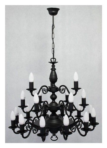 Lampa wisząca Ventuno żyrandol świecznikowy 3-piętrowy 21-punktowy - czarny matowy  O3327 P3 W21 CZA LEMIR   O3327_P3_W21_CZA.jpg
