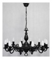 Lampa wisząca Ventuno żyrandol świecznikowy 1-piętrowy 12-punktowy - czarny matowy O3324 P1 W12 CZA LEMIR