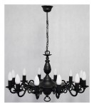 Lampa wisząca Ventuno żyrandol świecznikowy 1-piętrowy 12-punktowy - czarny matowy O3324 P1 W12 CZA LEMIR