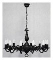 Lampa wisząca Ventuno żyrandol świecznikowy 1-piętrowy 12-punktowy - czarny matowy O3324 P1 W12 CZA LEMIR