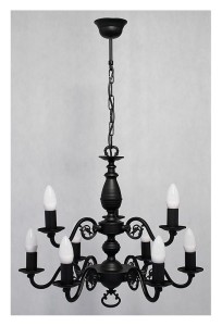 Lampa wisząca  Ventuno żyrandol świecznikowy 2-piętrowy 9-punktowy - czarny matowy  O3323 P2 W9 CZA  LEMIR