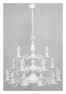 Lampa wisząca Ventuno żyrandol świecznikowy 3-piętrowy 21-punktowy - biały matowy O3327 P3 W21 BIA LEMIR