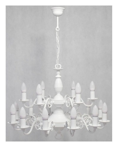 Lampa wisząca Ventuno żyrandol świecznikowy 2-piętrowy 18-punktowy - biały matowy O3326 P2 W18 BIA  LEMIR  O3326_P2_W18_BIA.jpg