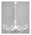 Lampa wisząca Ventuno żyrandol świecznikowy 1-piętrowy 12-punktowy - biały matowy O3324 P1 W12 BIA LEMIR