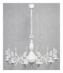Lampa wisząca Ventuno żyrandol świecznikowy 1-piętrowy 12-punktowy - biały matowy O3324 P1 W12 BIA LEMIR