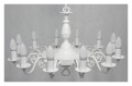 Lampa wisząca Ventuno żyrandol świecznikowy 1-piętrowy 12-punktowy - biały matowy O3324 P1 W12 BIA LEMIR