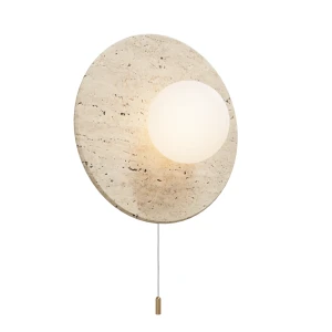 Kinkiet Bilo I 1xG9 złoty mosiądz, trawertyn WL0112