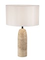Lampa stołowa naturalny kamień, biały abażur 25428 Zambelis