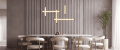 Zambelis Lights lampa wisząca do salonu LED 93W 3000K SAGRE czarne aluminium i alabaster 25421