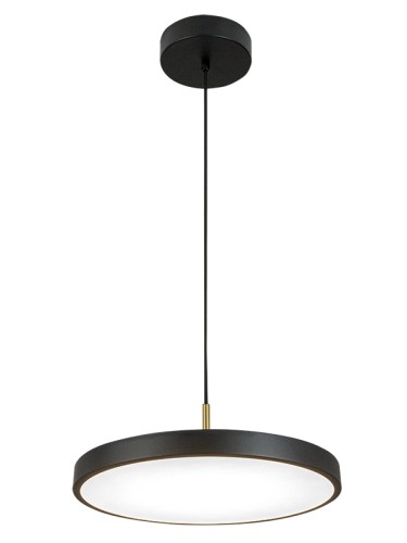 Zambelis Lights WISZĄCA LAMPA LED POJEDYNCZA 17W CZARNA - KLOSZ MOSIĘŻNY  25145