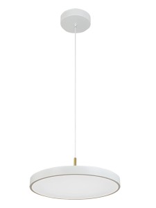 Zambelis Lights WISZĄCA LAMPA LED POJEDYNCZA 17W MATOWA BIAŁA - KLOSZ MOSIĘŻNY  25146