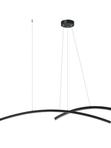 Zambelis Lights LAMPA WISZĄCA LED na stół  41W 3000K CZARNE ALUMINIUM - AKRYL 20130
