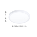 Lampa natynkowa do łazienki FUEVA 6 plafon LED 14,2W 2700/4000/6500K IP44 Eglo 901334