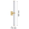 ARGON lampa do łazienki BATUMI kinkiet LED IP44 w kolorze szczotkowanego mosiądzu 8926