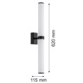 ARGON Kinkiet łazienkowy BATUMI  czarny  szkło opal  LED 24W 3000K IP44 8927