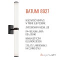ARGON Kinkiet łazienkowy BATUMI  czarny  szkło opal  LED 24W 3000K IP44 8927