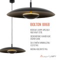 ARGON czarna lampa wisząca LED 12,5W 3000K BOLTON 8868 