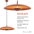 ARGON lampa wisząca LED, kolor terakota 3000K 12,5W BOLTON 8870 