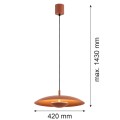 ARGON lampa wisząca LED, kolor terakota 3000K 12,5W BOLTON 8870 
