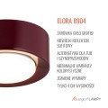 ARGON bordowy plafon sufitowy LED GX53, minimalistyczna lampa tubka ELORA 8904