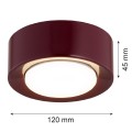 ARGON bordowy plafon sufitowy LED GX53, minimalistyczna lampa tubka ELORA 8904