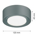 ARGON plafon LED GX53, kolor night sage, szałwia reflektor lampka tubka sufitowa ELORA 8917