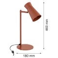 ARGON  lampka biurkowa w kolorze terakoty, E14, minimalistyczna forma LORD 8873