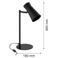 ARGON  czarna lampka biurkowa E14, minimalistyczne oświetlenie do biura Lord 8875