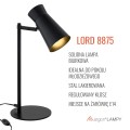 ARGON  czarna lampka biurkowa E14, minimalistyczne oświetlenie do biura Lord 8875
