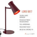 ARGON LORD 8877 – bordowa lampka biurkowa E14, minimalistyczna forma, polska produkcja 