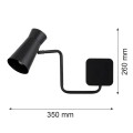 ARGON LORD 8880 – czarny kinkiet ścienny LED E14, regulowany klosz