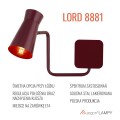 ARGON LORD 8881 – bordowy kinkiet ścienny E14, designerska lampa regulowana