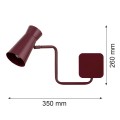 ARGON LORD 8881 – bordowy kinkiet ścienny E14, designerska lampa regulowana