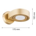 ARGON regulowany LOTUS 8899 – złoty kinkiet ścienny GX53, designerska forma łezki