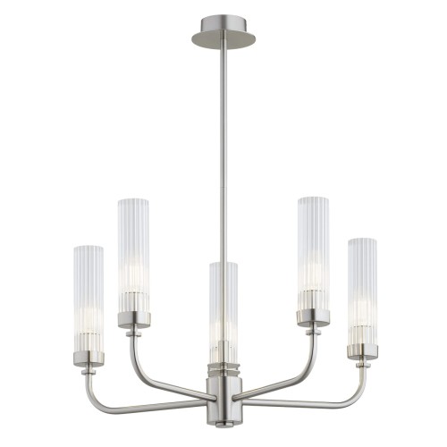 ARGON lampa wisząca nikiel żyrandol z długimi ramionami i ryflowanymi kloszami 5 płomienny PRESTON 2198 PRESTON_2198_001_net.jpg