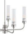 ARGON lampa wisząca nikiel żyrandol z długimi ramionami i ryflowanymi kloszami 5 płomienny PRESTON 2198