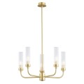 ARGON lampa wisząca mosiężny żyrandol z długimi ramionami i ryflowanymi kloszami 5 płomienny PRESTON 2196