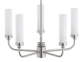 ARGON lampa wisząca nikiel żyrandol z długimi ramionami i mlecznymi kloszami 5 płomienny PRESTON 2197