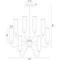 ARGON lampa wisząca mosiężny żyrandol mleczne klosze 8 płomienny PRESTON 5081