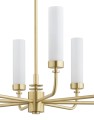 ARGON lampa wisząca mosiężny żyrandol mleczne klosze 8 płomienny PRESTON 5081