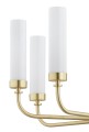 ARGON lampa wisząca mosiężny żyrandol mleczne klosze 8 płomienny PRESTON 5081